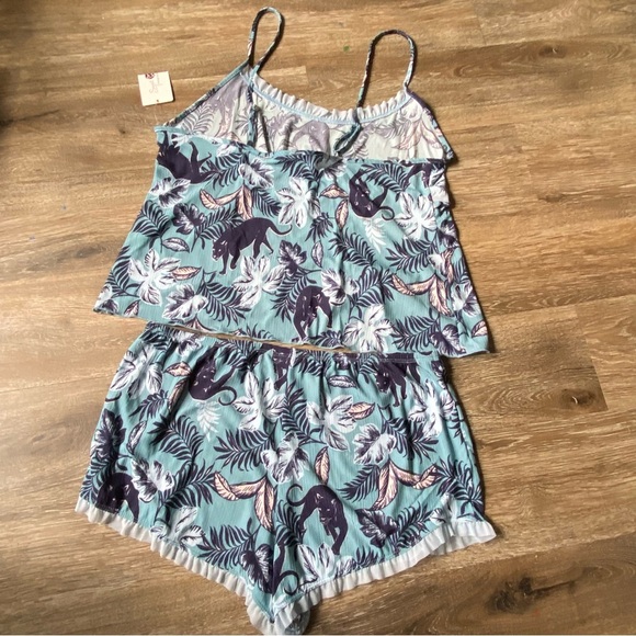 Secret Treasures Blue Leaf Print Pajama Set Women’s Size Large New - Picture 6 of 10